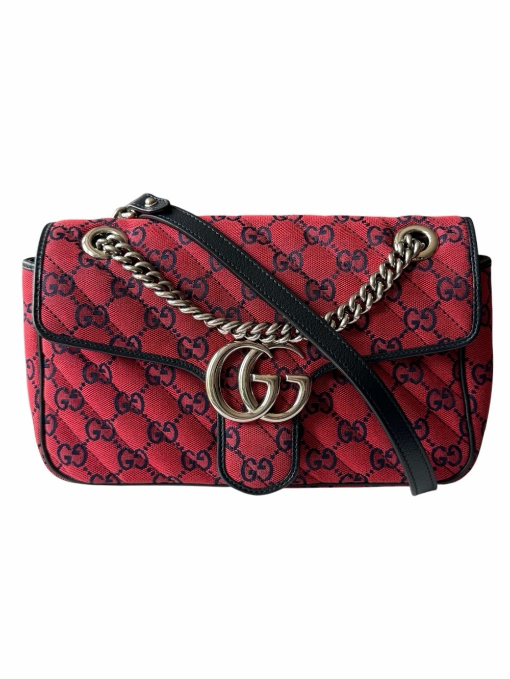 GUCCI Marmont 52❤️ Limited Edition Red & Navy GG Canvas Flap Shoulder/Crossbody